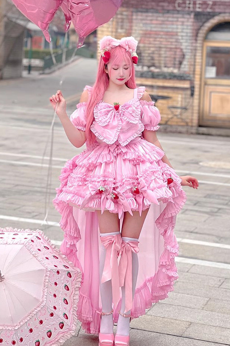 Rose Strawberry Enchantress Party Theme Cute Sweet Princess Lolita Strapless Gown