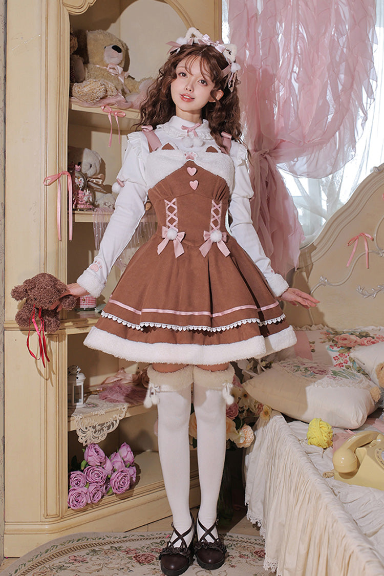 Double-Layered Bowknot Sweet Lolita JSK for Cool Weather - Star Who Meow
