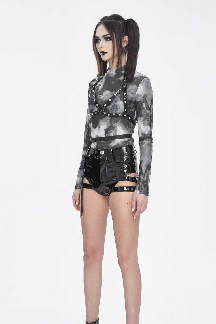Punk Shirt with Tie-Dye and Straps