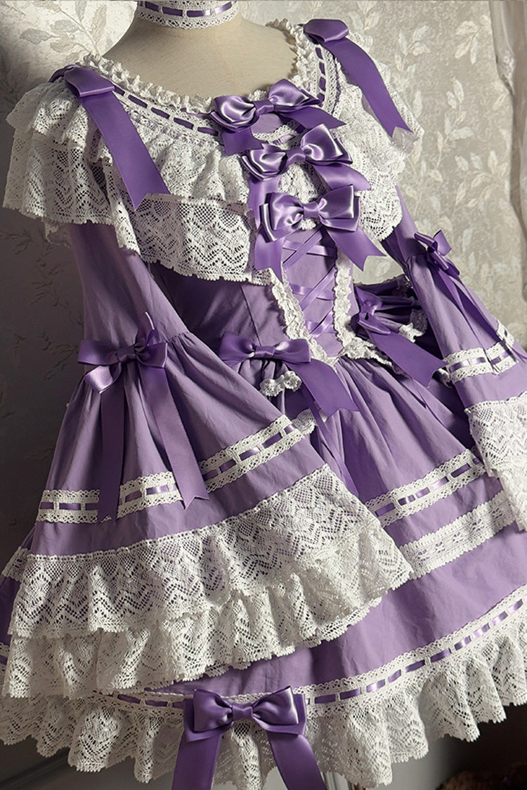 Violet Rabbit Dream Bell Sleeve Bow Lace Lolita Frock