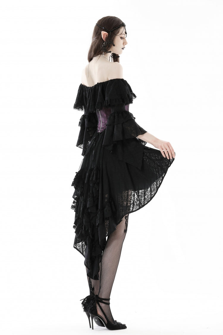 Mauve Butterfly Embroidered Lace Luxurious Royal Underbust Corset