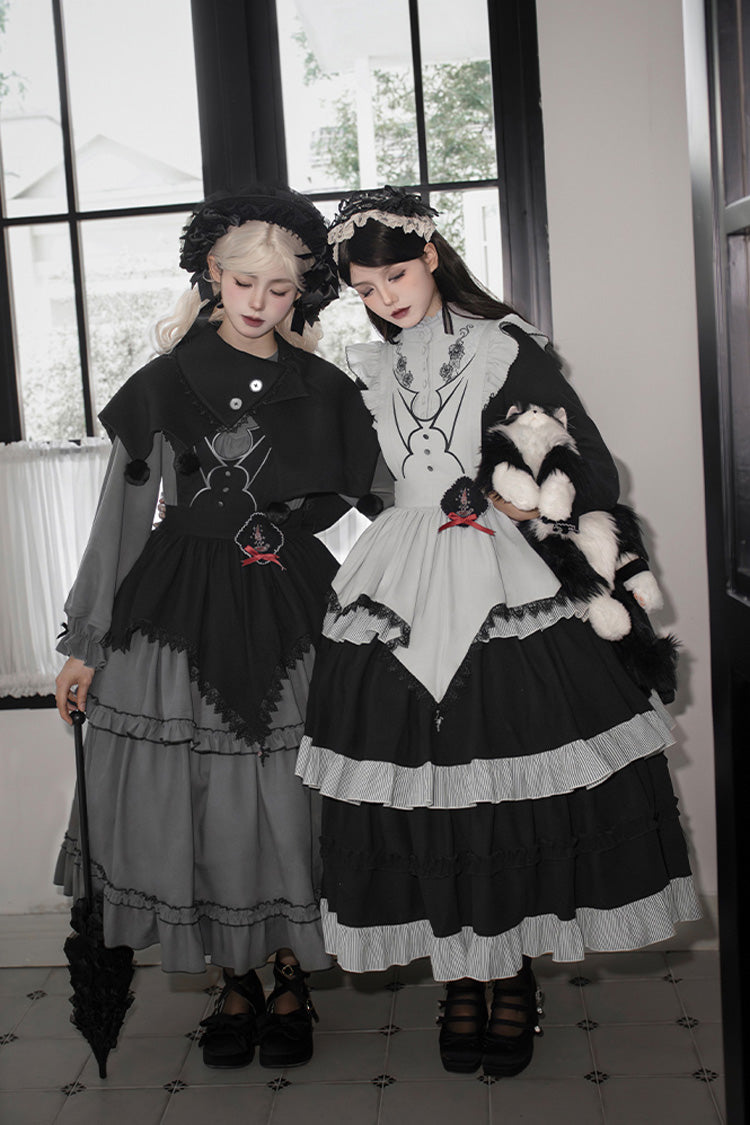 Castle Night Long Sleeved Ruffled Embroidered Gothic Lolita Dress