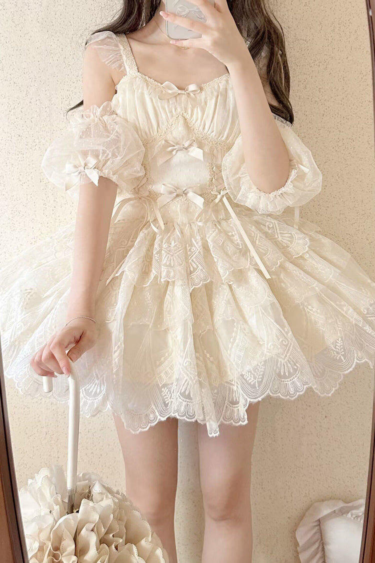Ivory Triple-Layer Sweet Skirt with Bow - Tidal
