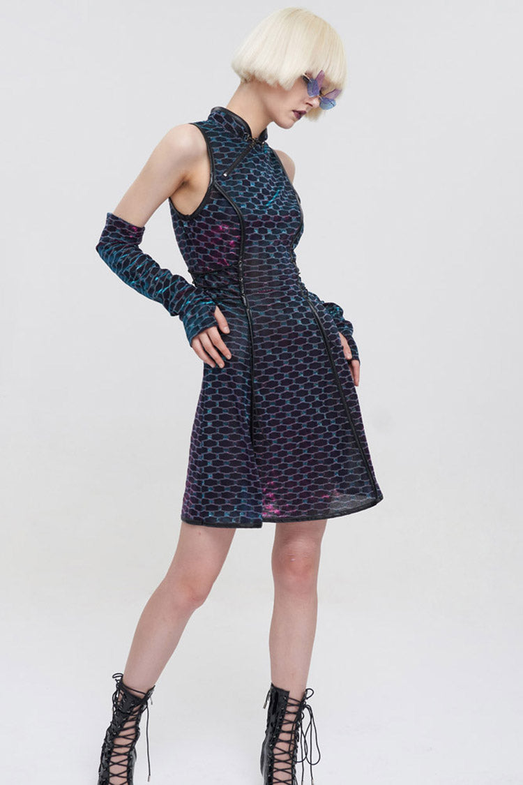 Chinese Style Cheongsam Collar Sleeveless Short Dress