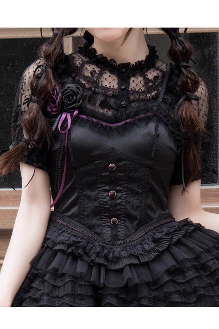 Puff-Sleeved Sweet Lolita Top with Detachable Pads