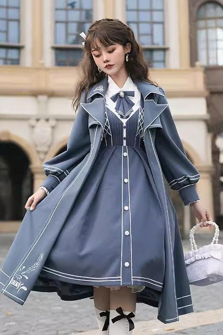 Azure Book of Lies Sweet Collegiate Elegant Lolita Jumper Skirt
