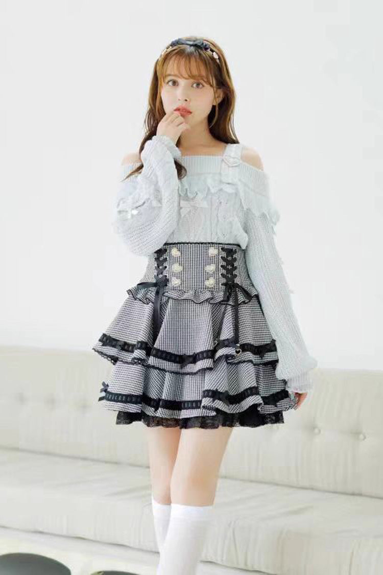 Graceful High-Rise Triple-Layered Printed Ruffle Lace-Up Strap Dress in Three Shades