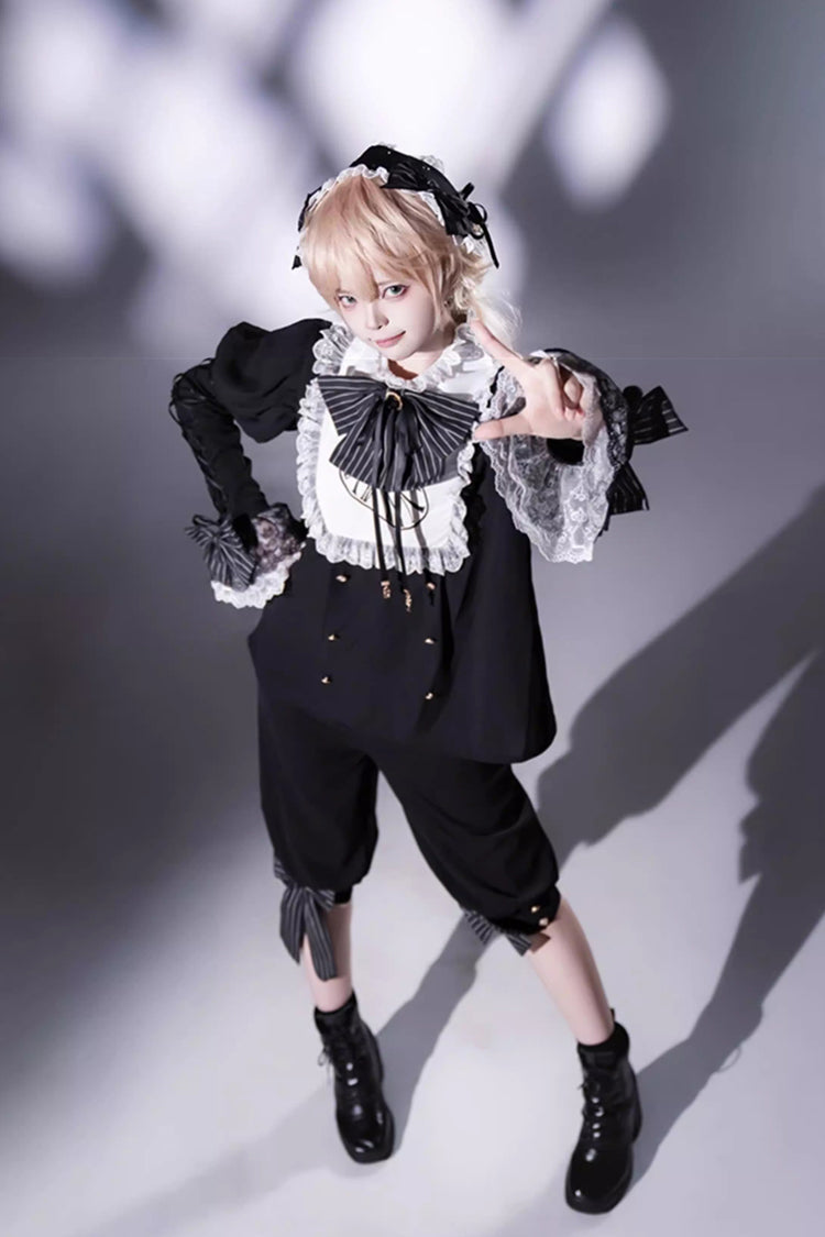 Rabbit Hole Long-Sleeve Bow Gothic Prince Ouji Lolita Ensemble