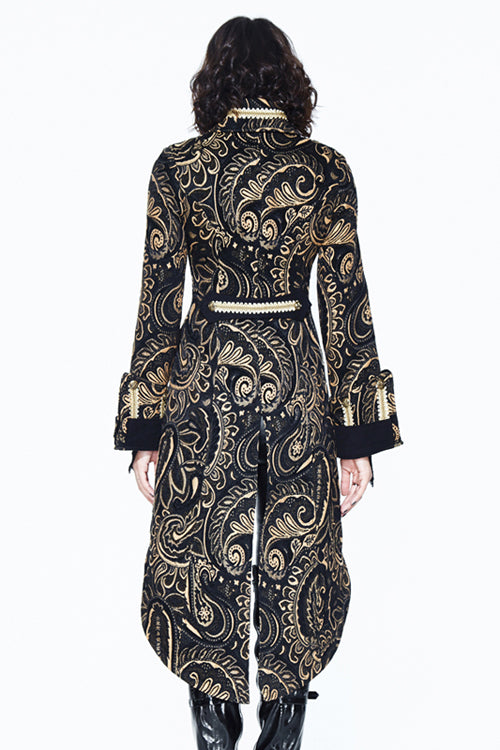 Gold Fake Two-Piece Pirate Costume Gothic Women's Coat