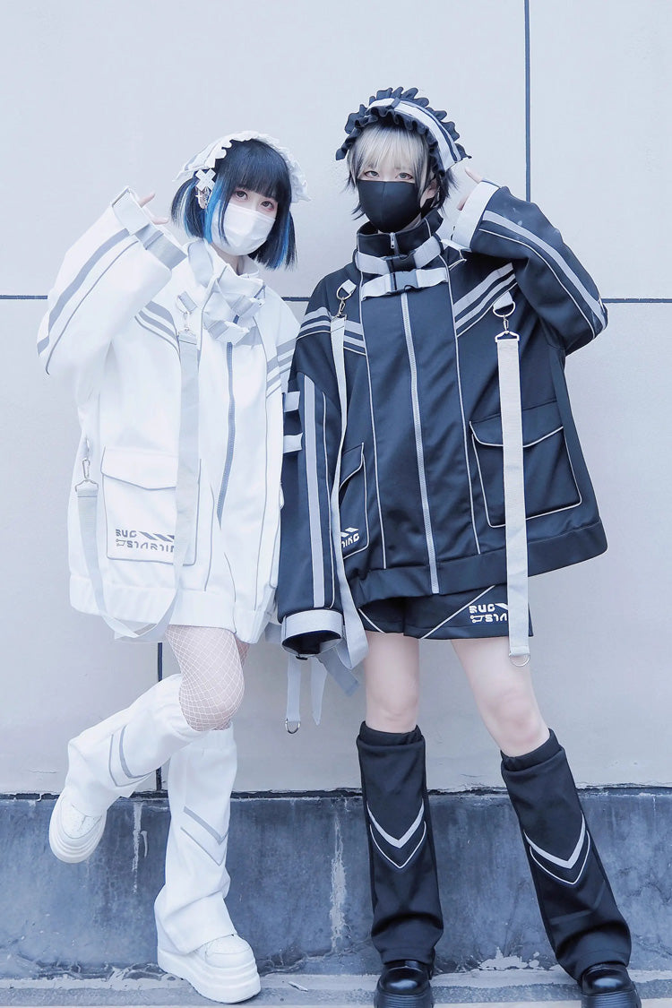 Cyberpunk Functional Print Jirai Kei Sports Coat - 2 Colors
