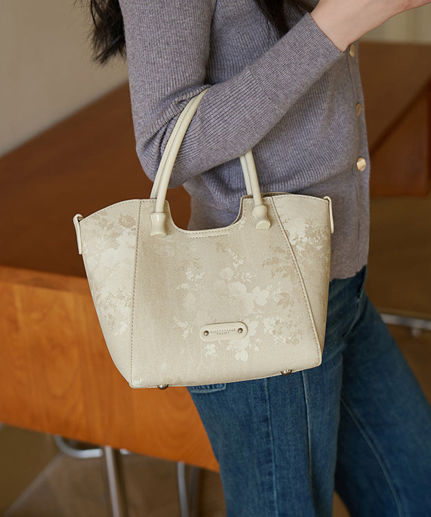 Large Tote New Capacity Bag 2025 Fashion Apricot Print