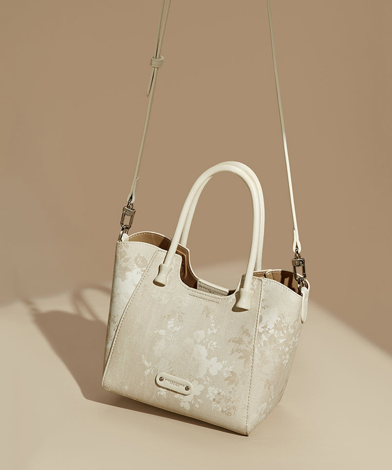 Large Tote New Capacity Bag 2025 Fashion Apricot Print