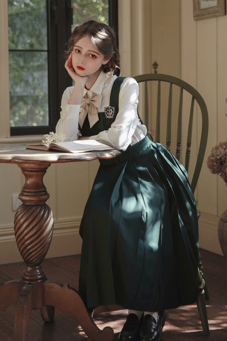 Green Artemis Collegiate Elegant Lolita Jumper Dress