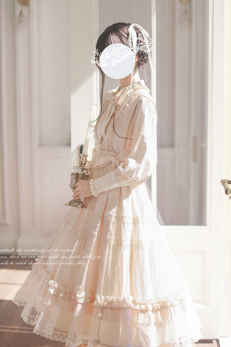 Ivory Sleeveless Ruffled Lace Japanese Elegant Lolita Jumper