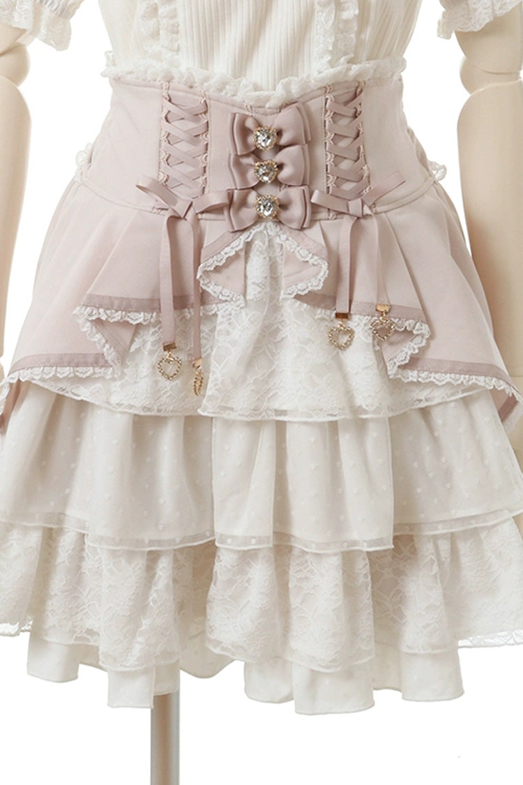 Rose High-Waist Layered Lace Jirai Kei Skirt
