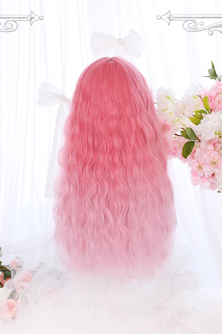 Blush Cherry Blossom Gradient Long Curly Lolita Wig