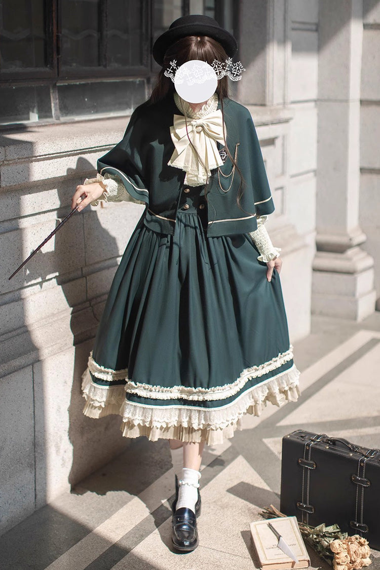 Green Bow Lace College Style Elegant Jumper - Artemis SP