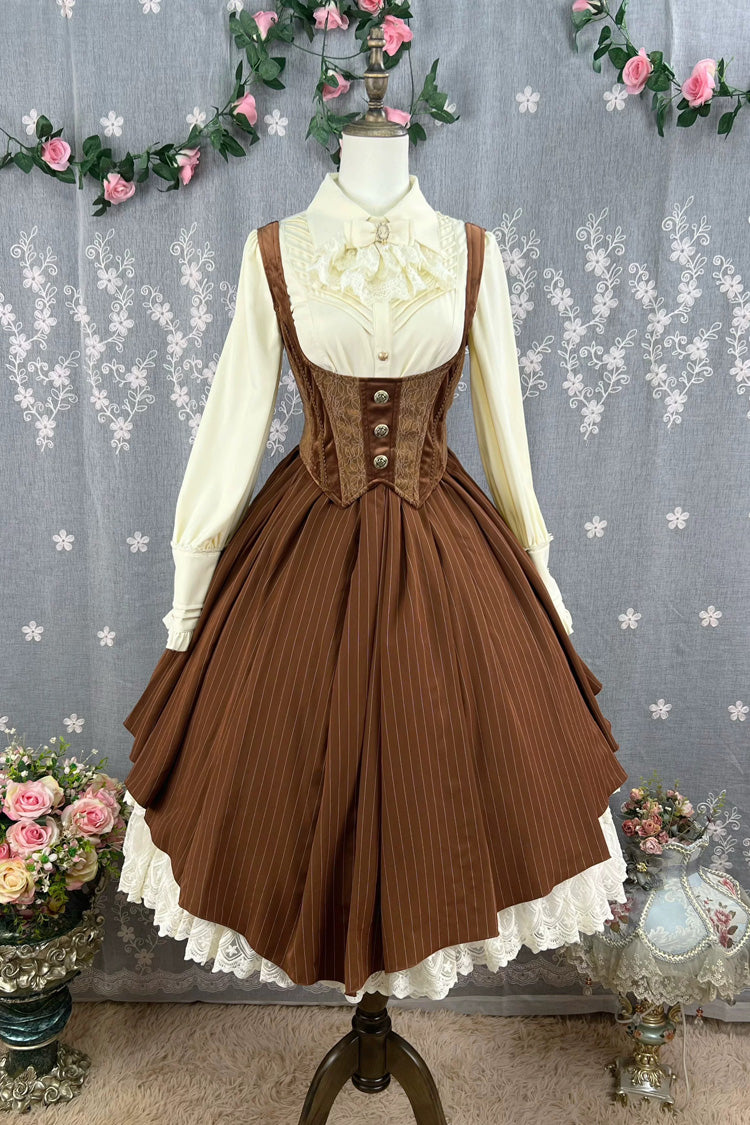 Printed Embroidered Bustier Jsk Dress - Dreamlike Realm