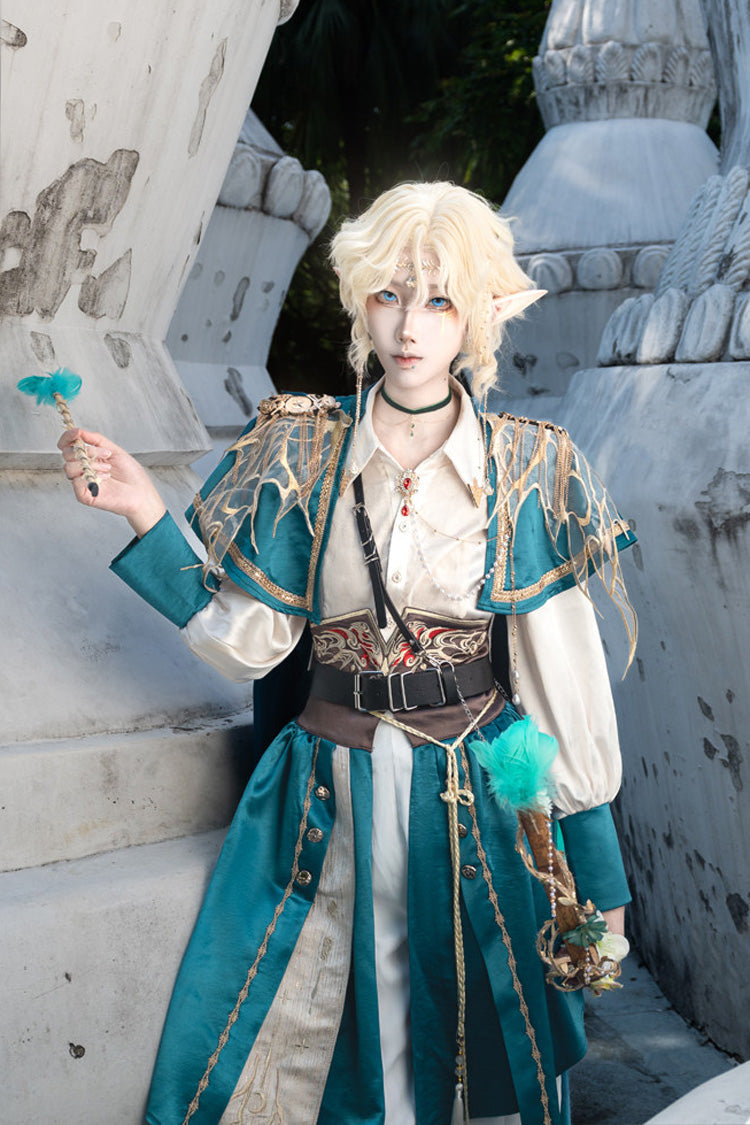 Emerald Military Prince Ouji Lolita Full Set with Gothic Chinese Style
