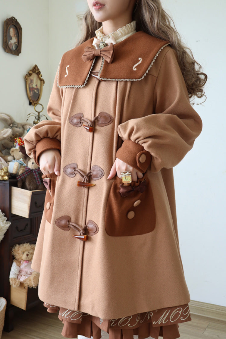 Violin Embroidery Horn Button Sweet College Lolita Coat