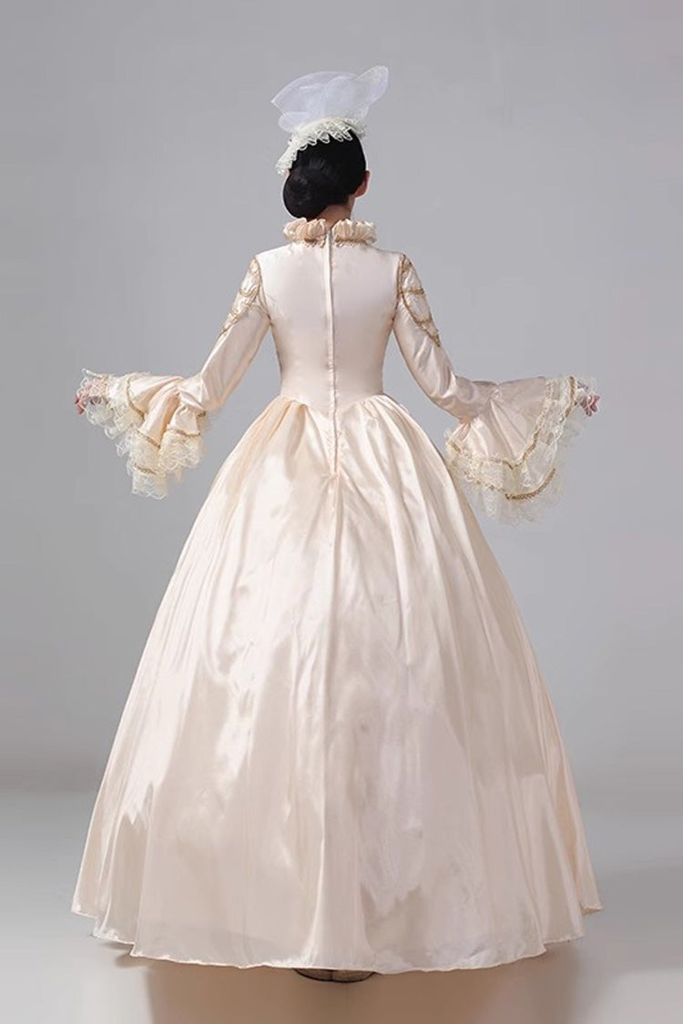 British Embroidered Medieval Victorian Gown - Vintage Court Style