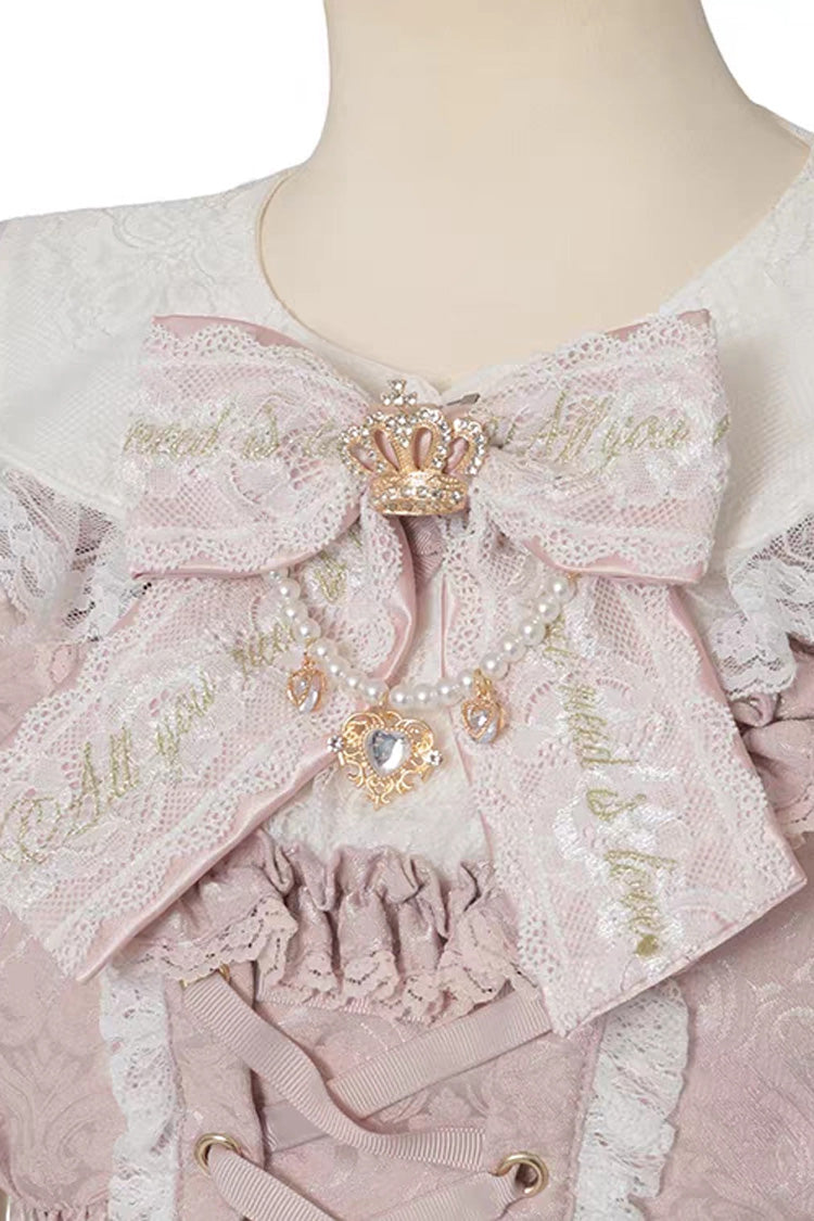 Jacquard Ruffle Bow Dress Set - Plus Size Lolita