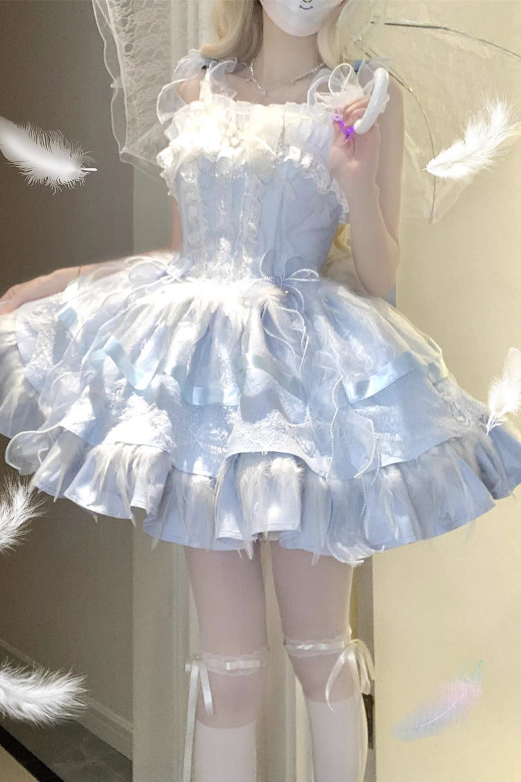 Wings Arrival Multilayer Ruffle Ballet Sweet Elegant Lolita Jumper Dress 3 Colors