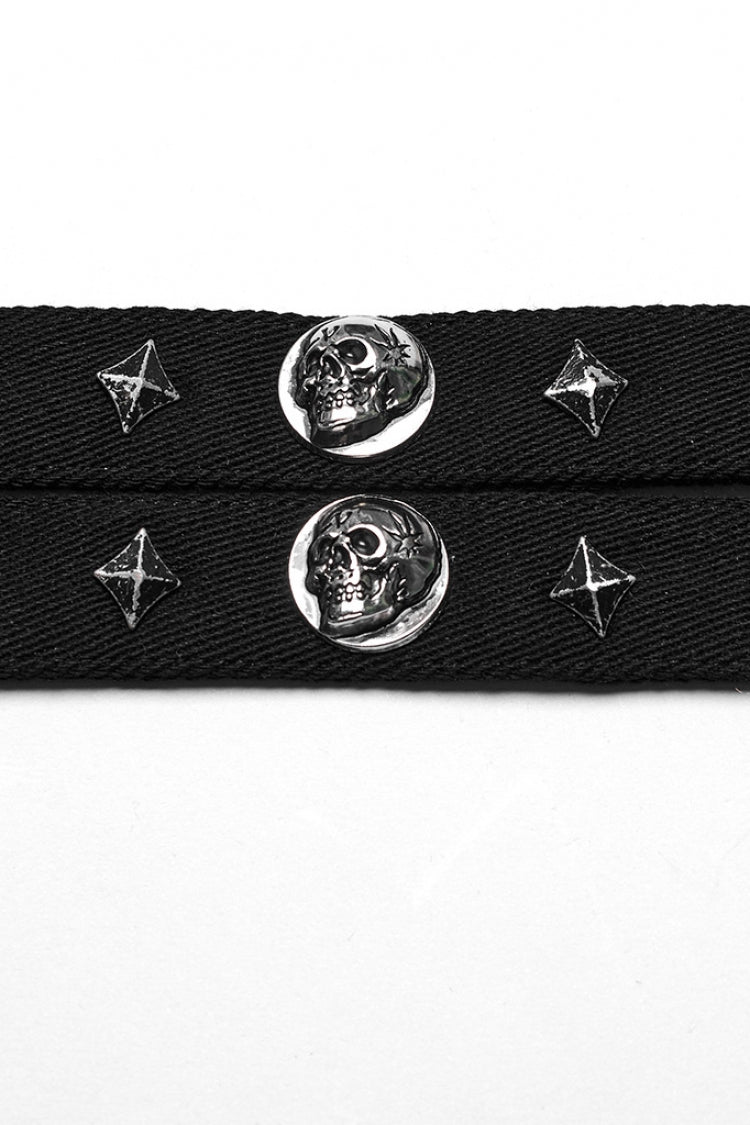 Skull Print Riveted Military Steampunk Choker