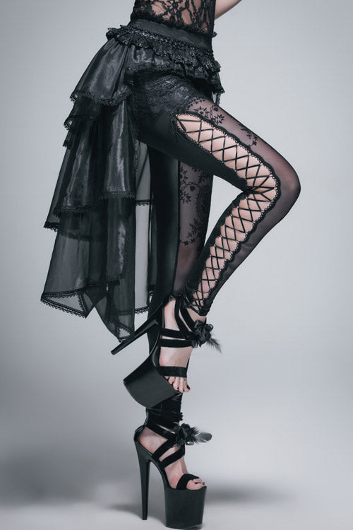 Gothic Black Organza Swing Multi-Layer Puffy Half Skirt