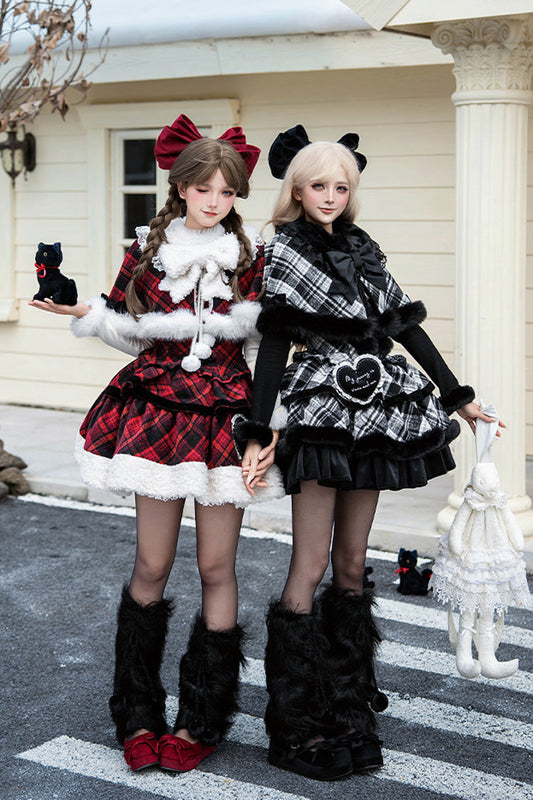 Letters Poems Snowy Night Serenade Triple-Layered Print Ruffle Bowknot Sweet Lolita Jsk Dress Set