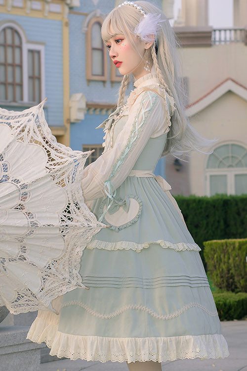 Green Cardigan Bow Sweet Lolita JSK