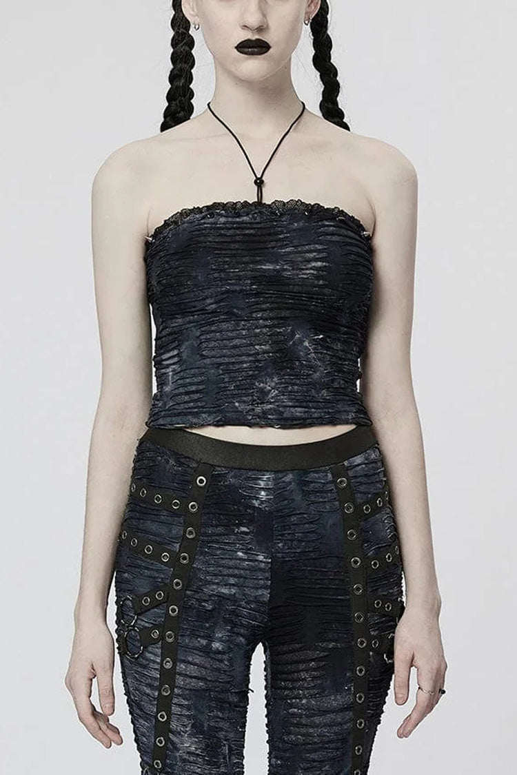 Sleeveless Halterneck Ripped Gothic Corset