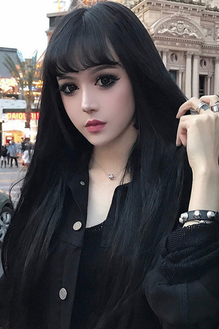Classic Lolita Long Straight Hair Wig in Natural Black
