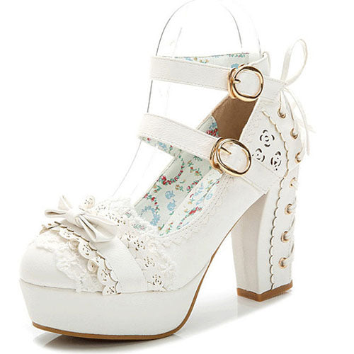 Princess Bow Lace Ballet Flats - Cute Lolita Footwear