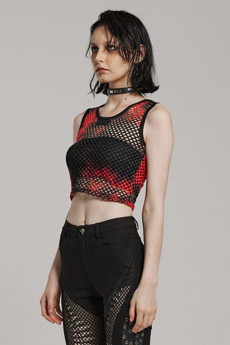 Sleeveless Hollow Tie-Dye Steampunk Vest