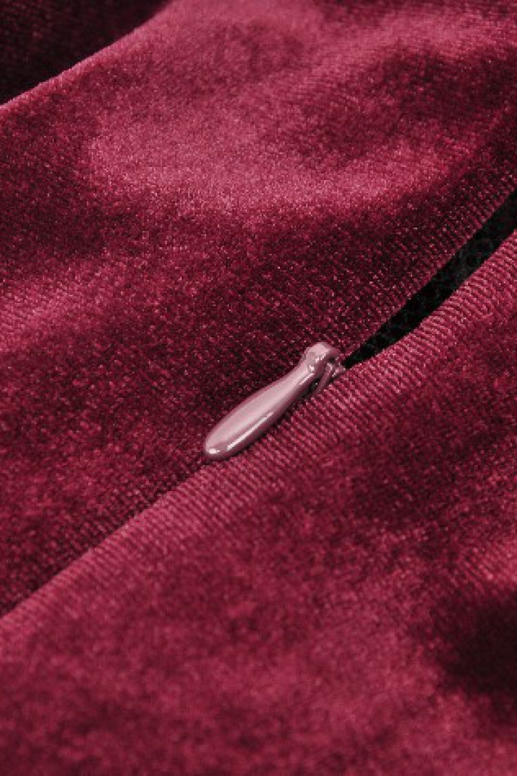 Scarlet Crochet Velvet Gothic Graduation Gown