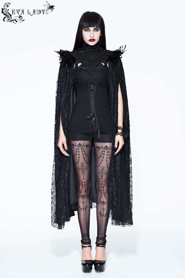 Palace Style Lace Long Gothic Cloak for Women