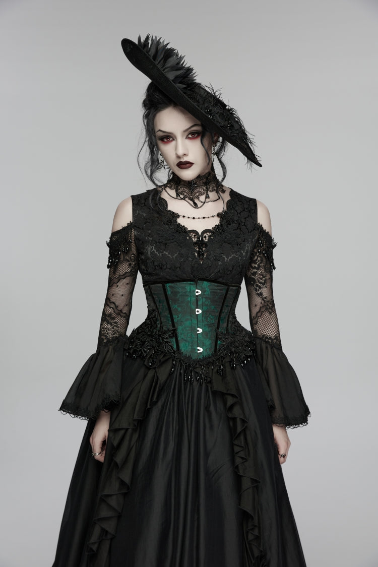 Gothic Corset with Tassels and Lace-Up