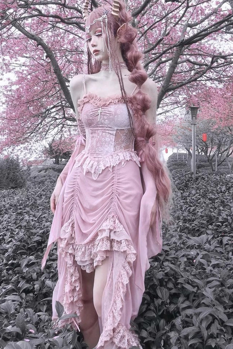 Cherry Gothic V-Neck High-Waist JSK