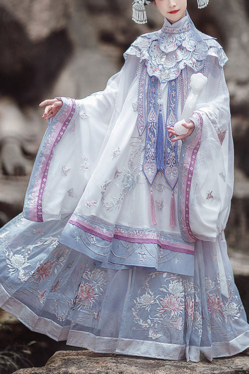 Embroidered Hanfu Coat with Horse-Face Skirt, Long Style