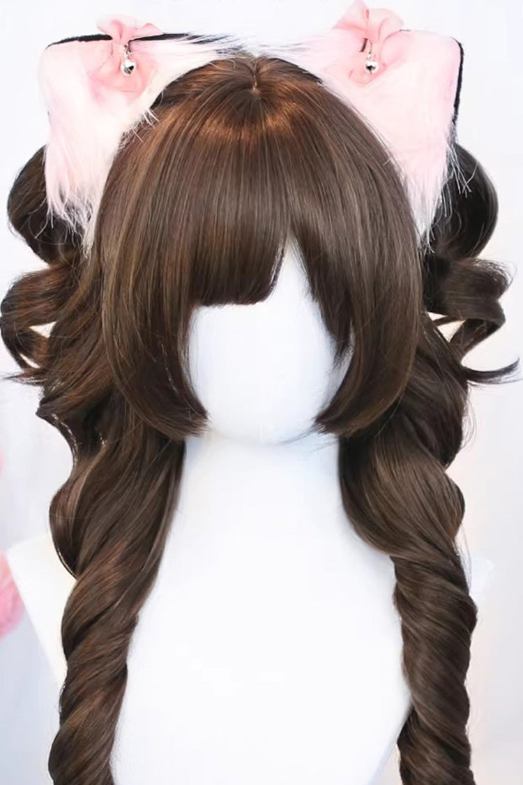 Sweet Lolita Wig with Curly Ringlets and Blunt Fringe in 3 Shades