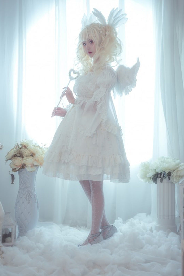 Layered Ruffle Corset Lace-Up Gothic JSK Dress