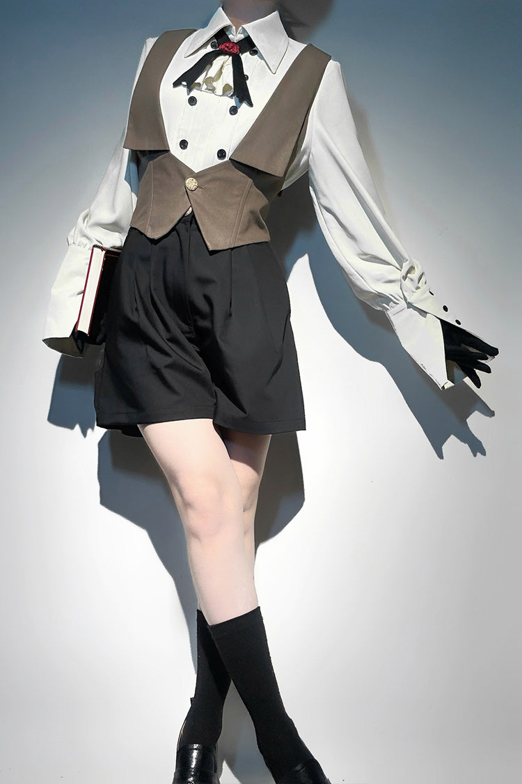 Ivory Long Sleeve Bow Prince Handsome Blouse
