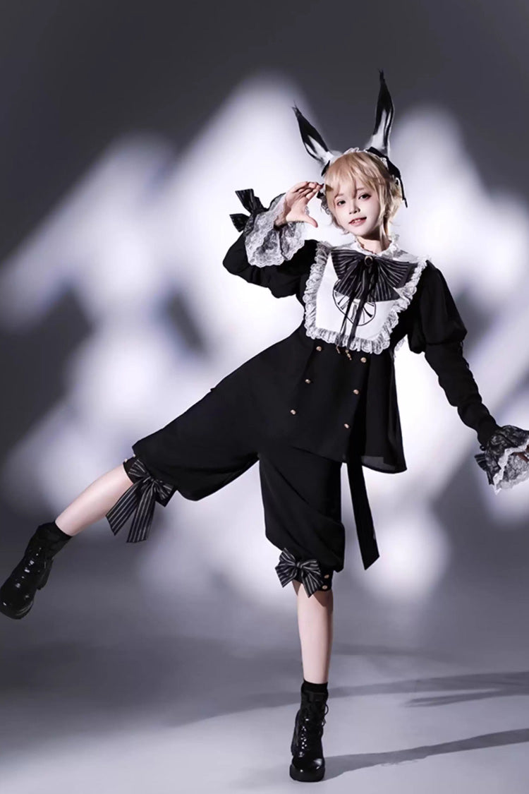 Rabbit Hole Long-Sleeve Bow Gothic Prince Ouji Lolita Ensemble