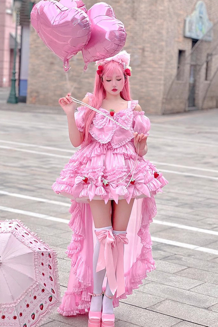 Rose Strawberry Enchantress Party Theme Cute Sweet Princess Lolita Strapless Gown