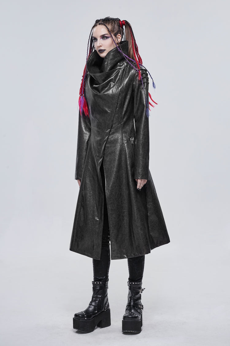 Punk Jacket with Large Neckline and Straps
