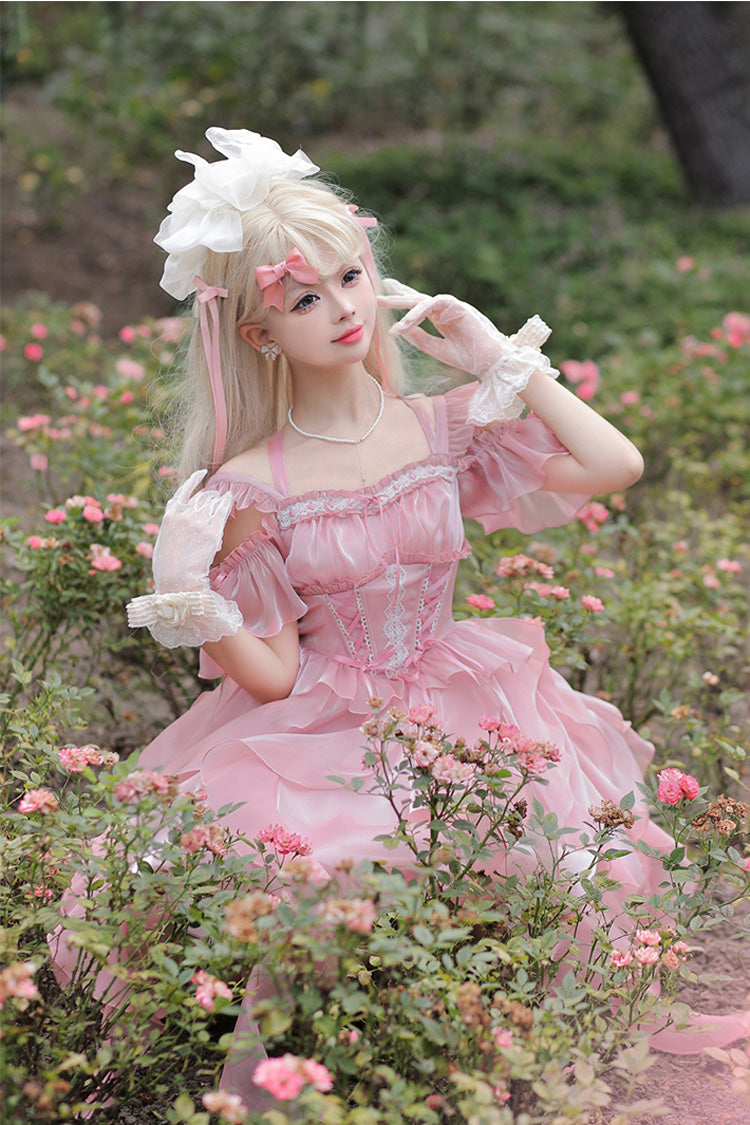 Rose Galaxy Corset Ribbon Lolita Jumper Dress