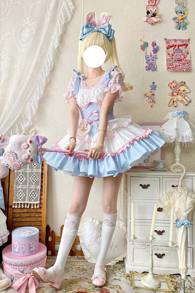 Ballet Lolita Dress with Triple Layers and Fishbone Details