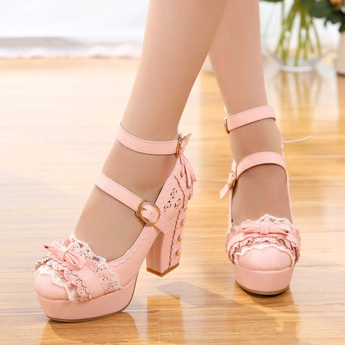 Princess Bow Lace Ballet Flats - Cute Lolita Footwear