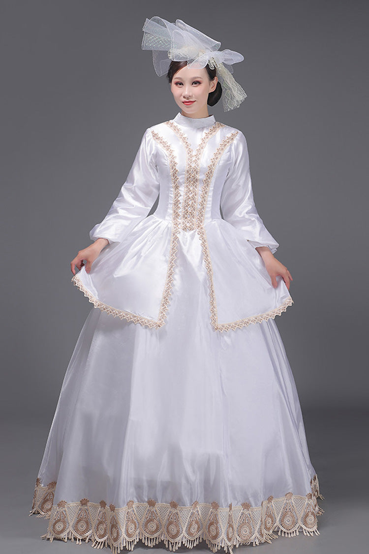 White Embroidered Vintage Victorian Dress - Sweet Court Style